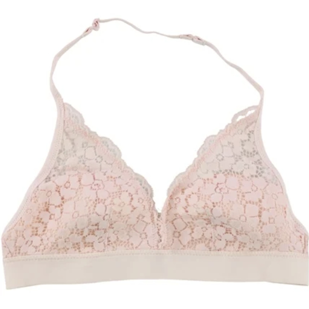 Aerie Lace bralette size small pink halter with adjustable strap